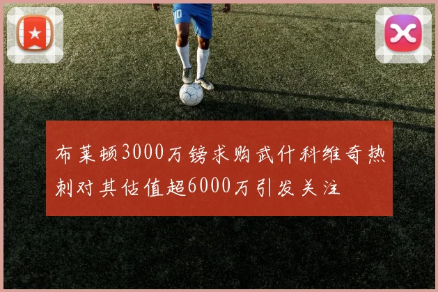 布莱顿3000万镑求购武什科维奇热刺对其估值超6000万引发关注